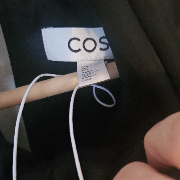 COS Scarf Detail Avant Garde High Fashion Architectural Black Maxi Dress, Size 6 - Picture 6 of 14